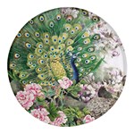 Peafowl Peacock Feather-beautiful Round Glass Fridge Magnet (4 pack) Front