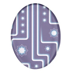 Pattern-non-seamless-background Oval Glass Fridge Magnet (4 Pack)