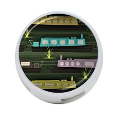 Narrow-boats-scene-pattern 4-port Usb Hub (two Sides)