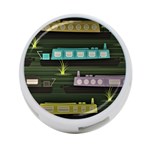 Narrow-boats-scene-pattern 4-Port USB Hub (Two Sides) Back