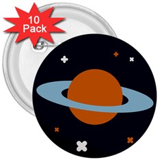 Planet-orbit-universe-star-galaxy 3  Buttons (10 Pack) 