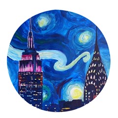 Starry Night In New York Van Gogh Manhattan Chrysler Building And Empire State Building Pop Socket by Sarkoni