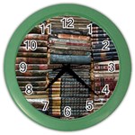 Pile Of Books Photo Of Assorted Book Lot Backyard Antique Store Color Wall Clock Front