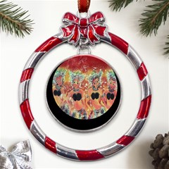 Indonesia-lukisan-picture Metal Red Ribbon Round Ornament