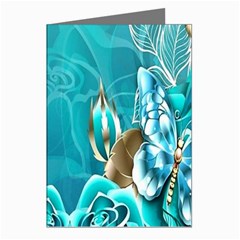 Crystal Butterfly, Floral, Flower, Girly, Gold, Golden, Pretty Greeting Cards (pkg Of 8)