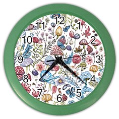 Mushroom Pattern Color Wall Clock