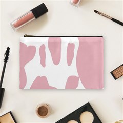 Cow Print, Pink, Design, Pattern, Animal, Baby Pink, Simple, Cosmetic Bag (medium)