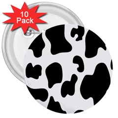 Black And White Cow Print,wallpaper 3  Buttons (10 Pack) 
