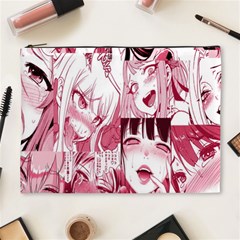 Ahegao Pink, Anime, Girl, Girlface, Girls, Pattern, White, Hd Cosmetic Bag (xl)