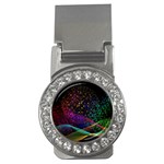 Particles Waves Line Multicoloured Money Clips (CZ)  Front