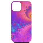 Fractal Art Artwork Magical Purple iPhone 14 Black UV Print Case Front