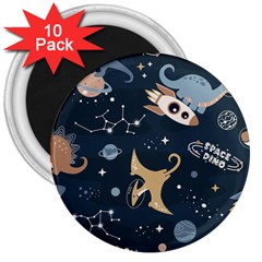 Space Theme Art Pattern Design Wallpaper 3  Magnets (10 Pack) 