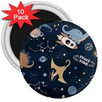 Space Theme Art Pattern Design Wallpaper 3  Magnets (10 pack)  Front