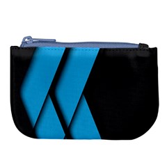 Blue Black Abstract Background, Geometric Background Large Coin Purse