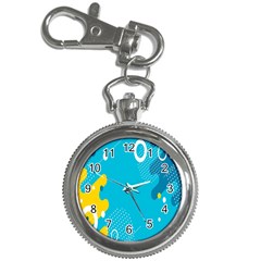 Blue Yellow Abstraction, Creative Backgroun Key Chain Watches by nateshop