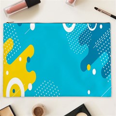 Blue Yellow Abstraction, Creative Backgroun Cosmetic Bag (xxl)