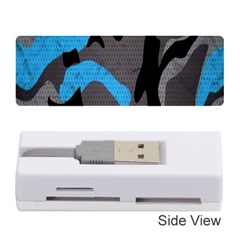 Blue, Abstract, Black, Desenho, Grey Shapes, Texture Memory Card Reader (stick)