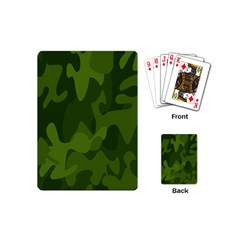Green Camouflage, Camouflage Backgrounds, Green Fabric Playing Cards Single Design (mini)