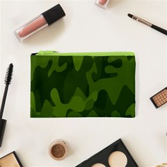 Green Camouflage, Camouflage Backgrounds, Green Fabric Cosmetic Bag (xs)