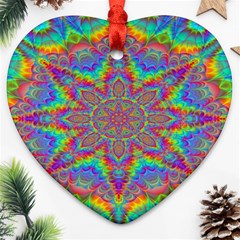 Mandala, Pattern, Abstraction, Colorful, Hd Phone Ornament (heart)