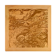 Psychedelic Landscape Wood Photo Frame Cube