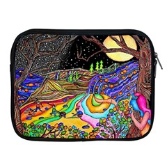 Nature Moon Psychedelic Painting Apple Ipad 2/3/4 Zipper Cases by Sarkoni