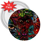 Somewhere Near Oblivion Nightmares Acid Colors Psychedelic 3  Buttons (10 pack)  Front