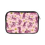 Pink Tigers And Tropical Leaves Patern Apple iPad Mini Zipper Cases Front