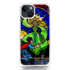 Beauty And The Beast Stained Glass Rose Iphone 14 Tpu Uv Print Case