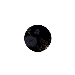Dark And Gold Flower Patterned 1  Mini Buttons by Grandong