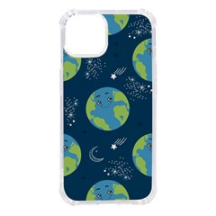 Seamless Pattern Cartoon Earth Planet Iphone 14 Tpu Uv Print Case