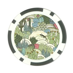 Playful Cactus Desert Landscape Illustrated Seamless Pattern Poker Chip Card Guard by Grandong