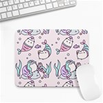 Cartoon Cat Cute Animal Kawaii Pastel Pattern Small Mousepad Front