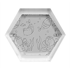 Cartoon Cat Cute Animal Kawaii Pastel Pattern Hexagon Wood Jewelry Box by Ndabl3x