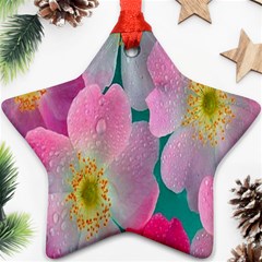 Pink Neon Flowers, Flower Star Ornament (two Sides)