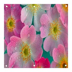 Pink Neon Flowers, Flower Banner And Sign 3  X 3 