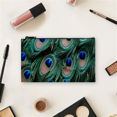 Peacock-feathers,blue2 Cosmetic Bag (small)