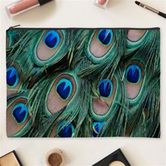 Peacock-feathers,blue2 Cosmetic Bag (xxxl)