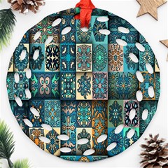 Texture, Pattern, Abstract, Colorful, Digital Art Ornament (round Filigree)