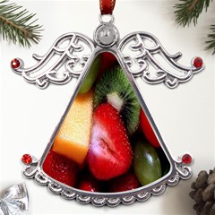 Fruits, Food, Green, Red, Strawberry, Yellow Metal Angel With Crystal Ornament