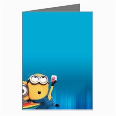 Minions, Blue, Cartoon, Cute, Friends Greeting Card