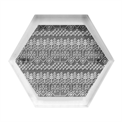 Christmas Knit Digital Hexagon Wood Jewelry Box by Mariart