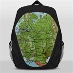 Map Earth World Russia Europe Backpack Bag Front