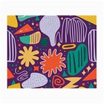 Colorful Shapes On A Purple Background Small Glasses Cloth Front