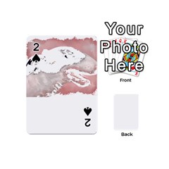 Bull Terrier T- Shirt A Painting Of A Black And White Bull Terrier On Pink Background T- Shirt Playing Cards 54 Designs (mini) by EnriqueJohnson