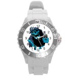 Bourbon T- Shirt Funny Bourbon T- Shirt (1) Round Plastic Sport Watch (L) Front