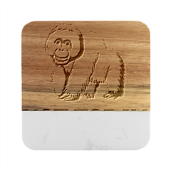 Orangutan T-shirtnope Not Today Orangutan 16 T-shirt Marble Wood Coaster (square) by EnriqueJohnson