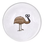 Ostrich T-shirtwhite Look Calm Ostrich 23 T-shirt (1) Round Glass Fridge Magnet (4 pack) Front
