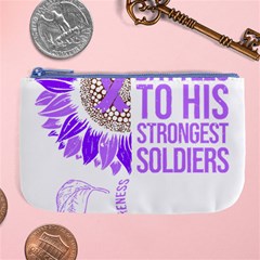 Epilepsy Awareness T- Shirt Epilepsy Awareness Sunflower God Give The Hardest Battles T- Shirt Large Coin Purse