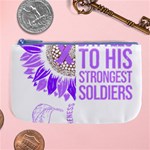 Epilepsy Awareness T- Shirt Epilepsy Awareness Sunflower God Give The Hardest Battles T- Shirt Large Coin Purse Front